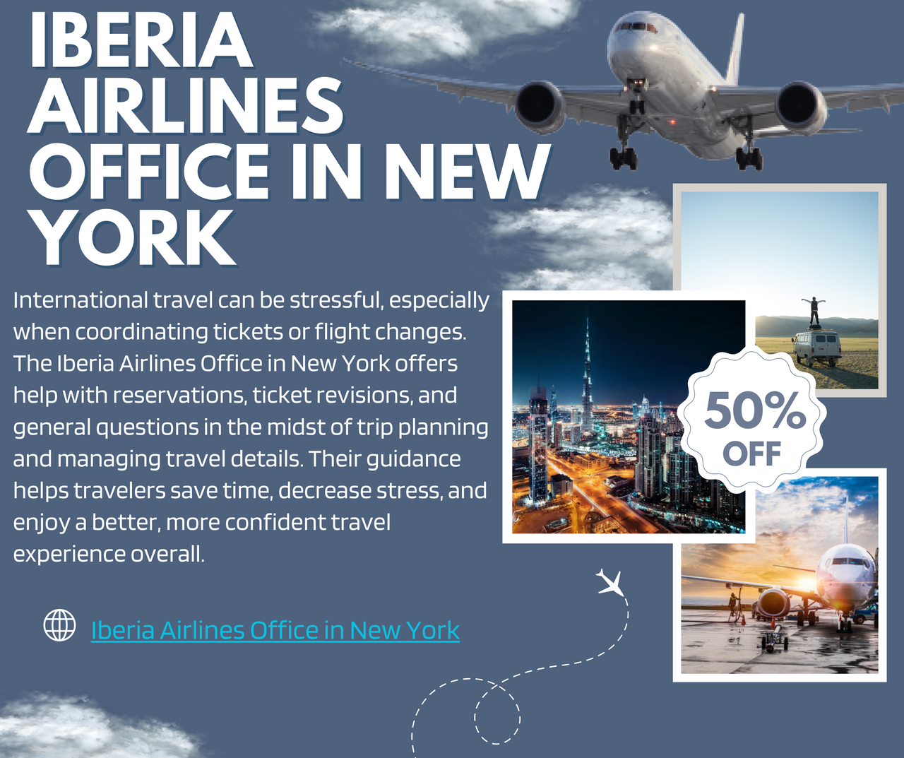 Soft Blue Elegant Time To Travel Facebook Post