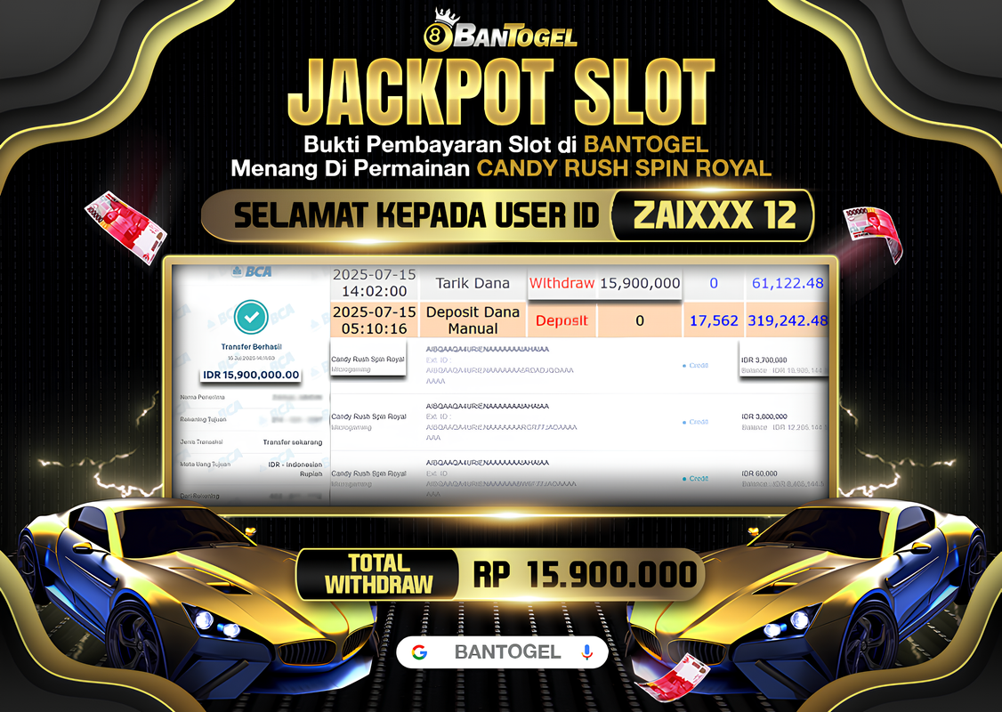 BUKTI JACKPOT LUNAS BANTOGEL