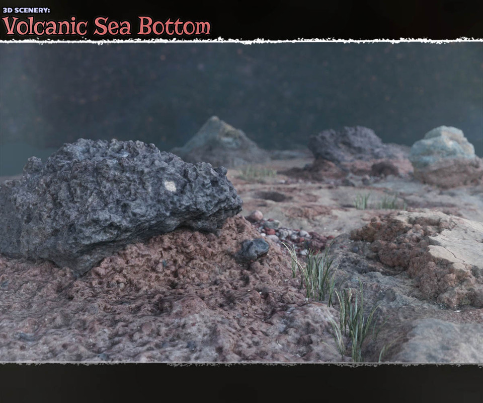 3D Scenery: Volcanic Seabottom for Poser and Daz Studio 3D Scenery: Volcanic Seabottom for Poser and Daz Studio