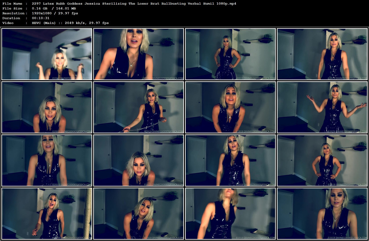 2297 Latex Rubb Goddess Jessica Sterilizing The Loser Brat Ballbusting Verbal Humil 1080p mp4