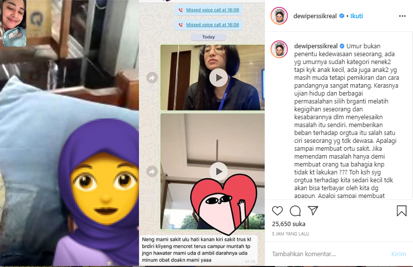 Ibunda Dewi Perssik sakit