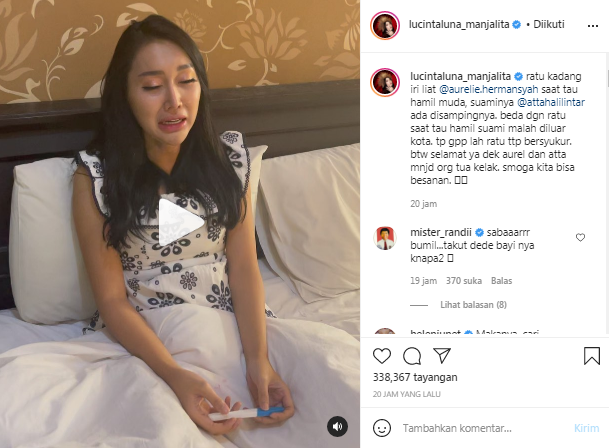 Lucinta Luna iri lihat Aurel Hermansyah yang ditemani Atta Halilintar saat hamil muda
