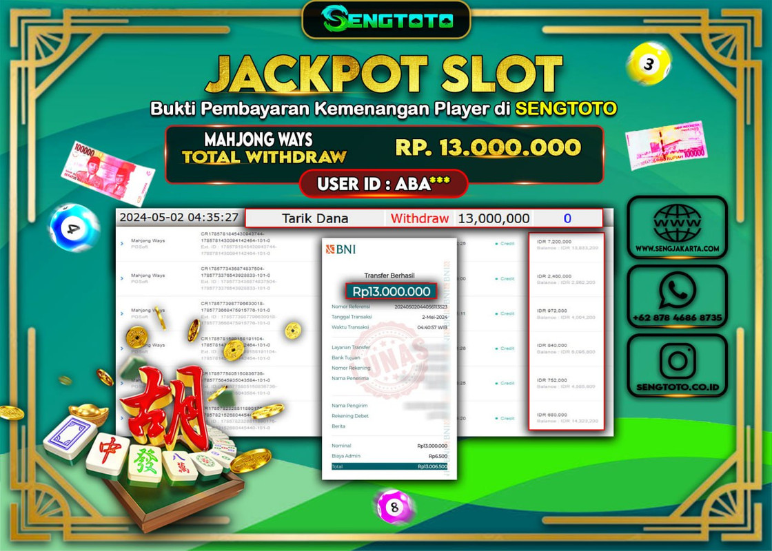 BUKTI PEMBAYARAN SLOT MAHJONG WAYS