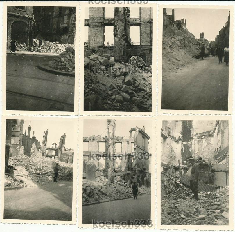 6 Fotos zerstörte Frontstadt Orleans Frankreich Häuser Ruinen Zerstörungen 1940