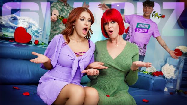 MomSwap – Elise London, Samantha Sinz – Sloppy Valentine’s Day Mom Swap