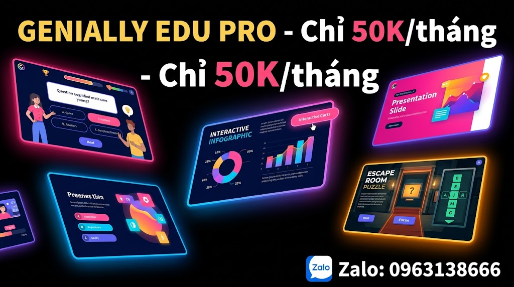 tài khoản genially pro 50k