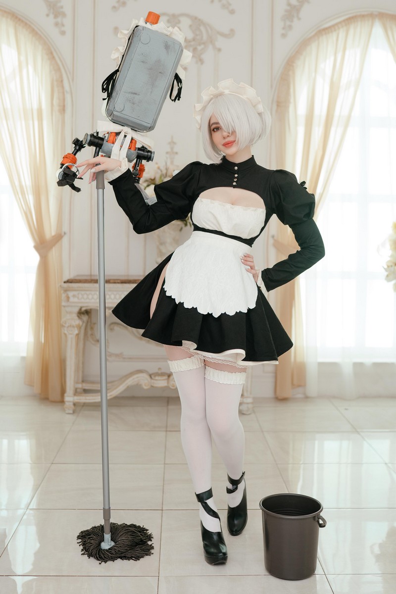 Alina Becker 2B 女仆 Cosplay 尼尔机械纪元写真图集【30P-15.4M】插图2
