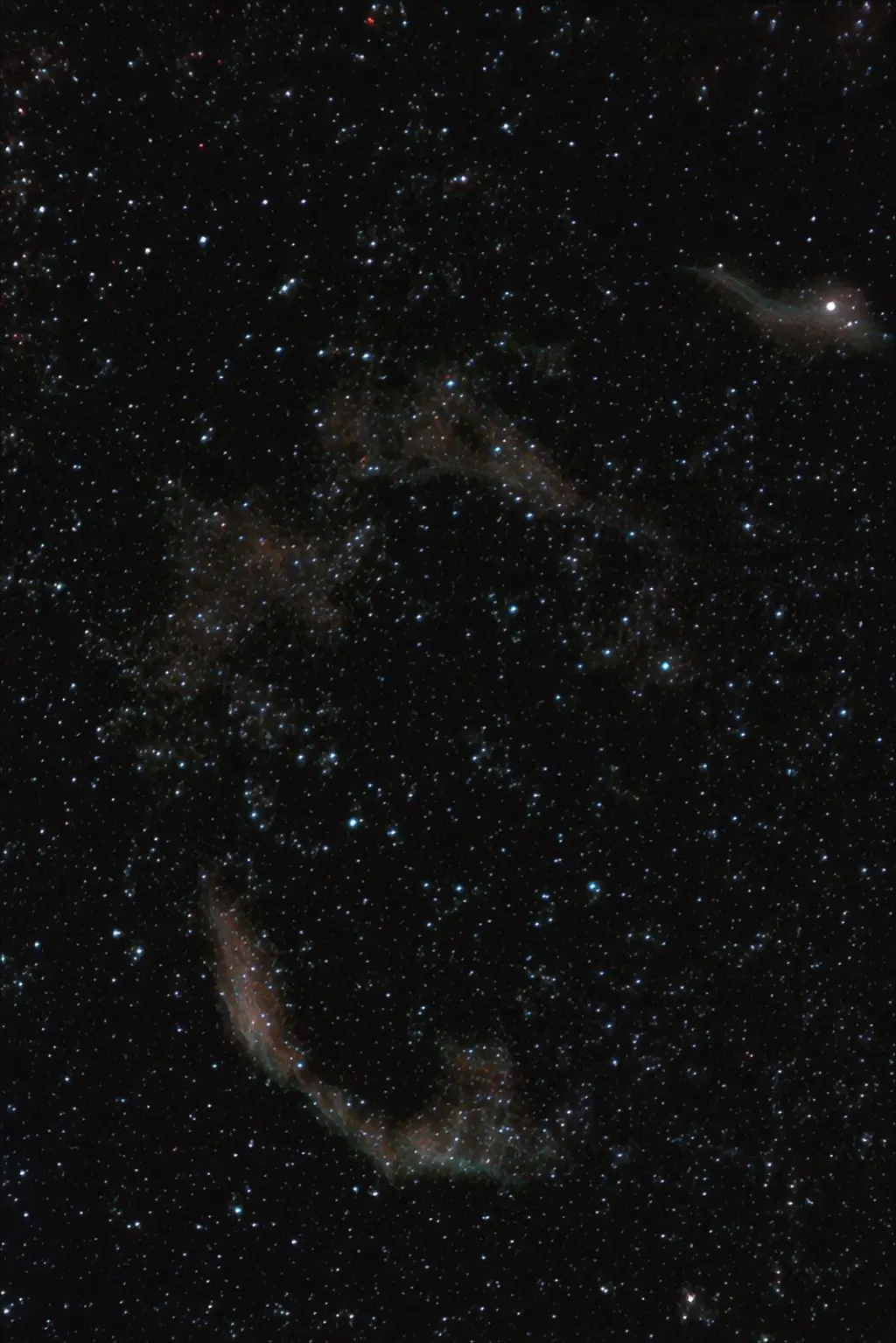 Nebulosa del Velo completa NGC 6992 y NGC 6960 con Meade ETX-70 de 70 mm desde ciudad