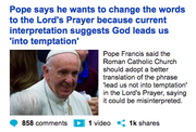 Pope changes Lords Prayer