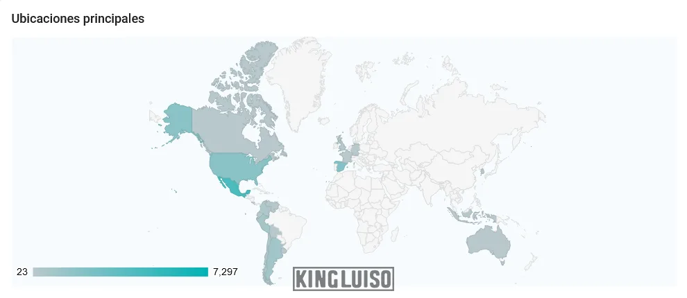 Estadísticas del blog Lenguaje Adolescente mostrando las ubicaciones principales y representado por países