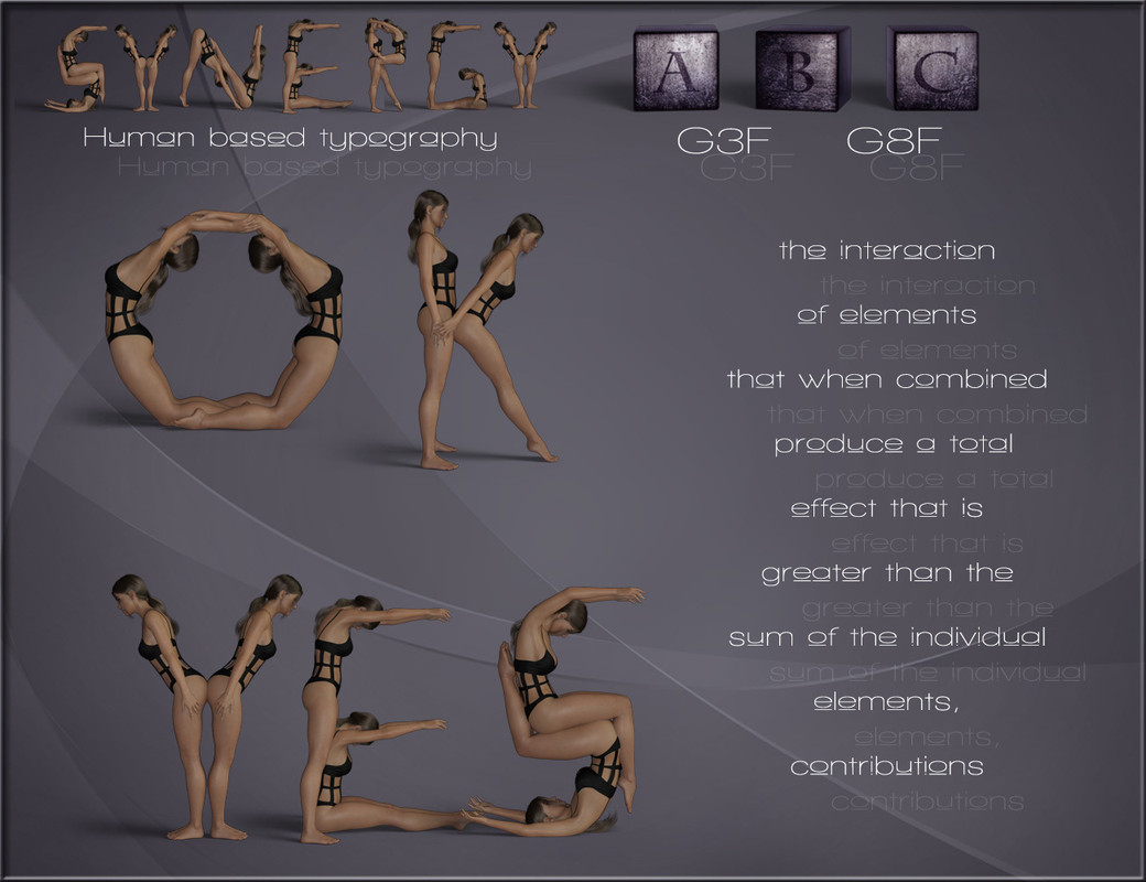 Synergy ABC - Poses for G3F-G8F