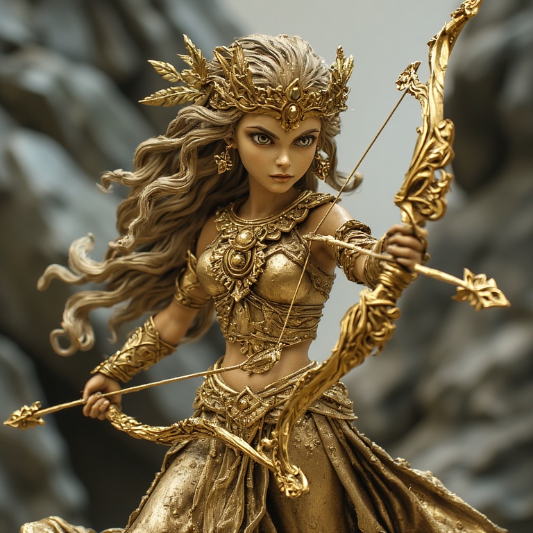 A-Gold-sculpture-of-an-Goddes-10