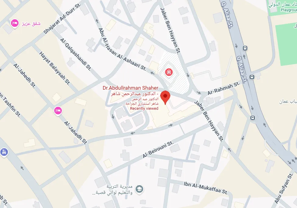 خريطة عيادة الدكتور عبدالرحمن شاهر
