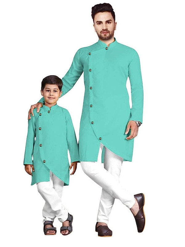 Father And Son Matching Dress Traditiona Full Sleeve Kurta Pajama Set RegularFit