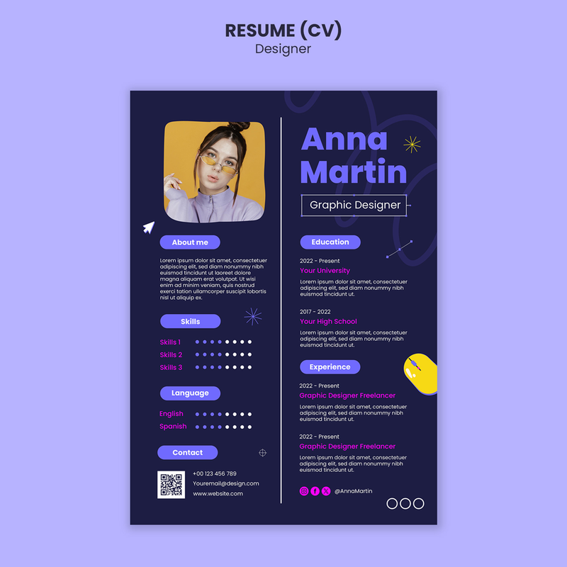 Modern Resume Templates for Graphic Designers | Editable CV Design