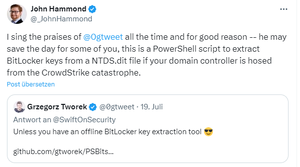 Bitlocker Key-Extraction by PowerShell Bitlocker Key-Extraction by PowerShell