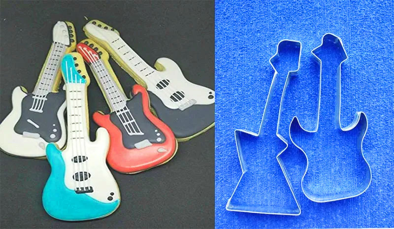 Cortador metálico de guitarra molde para pastillaje pasta fría x2