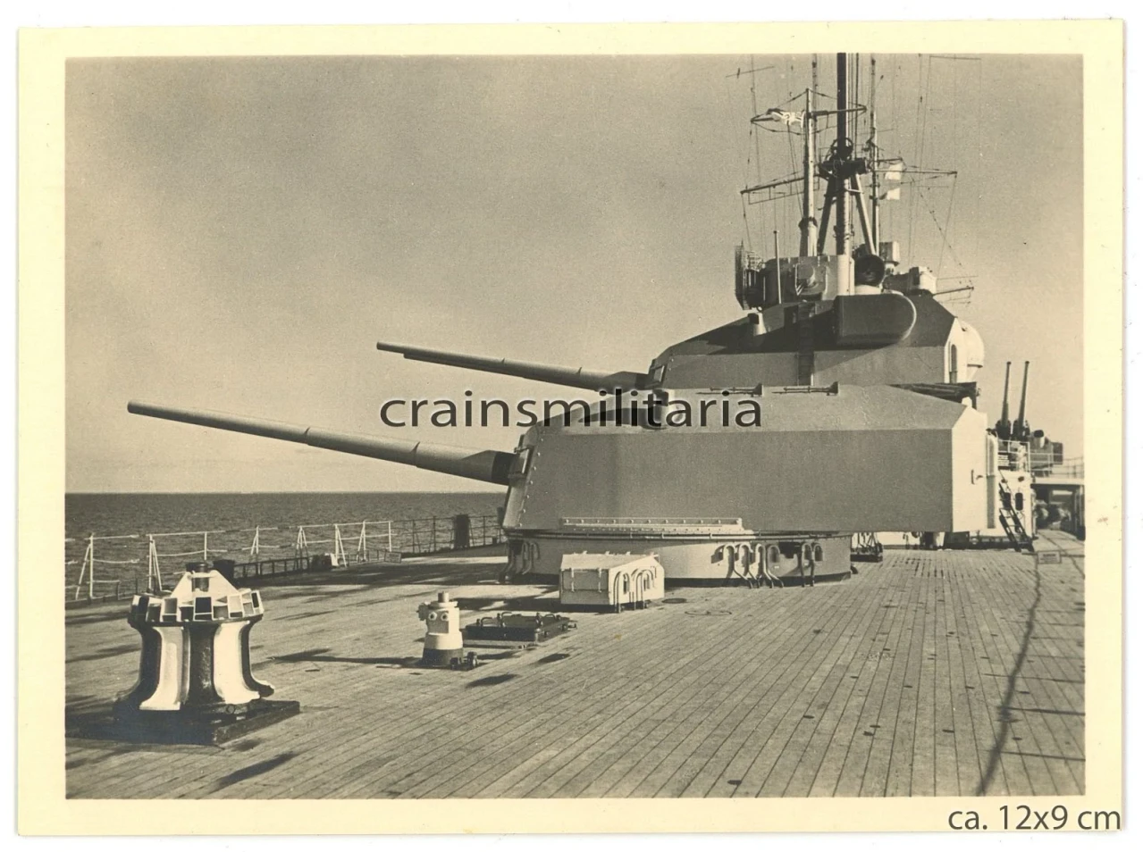 Orig Foto schwere Kreuzer Prinz Eugen Schiff ca 1940 Geschütz Turm C und D