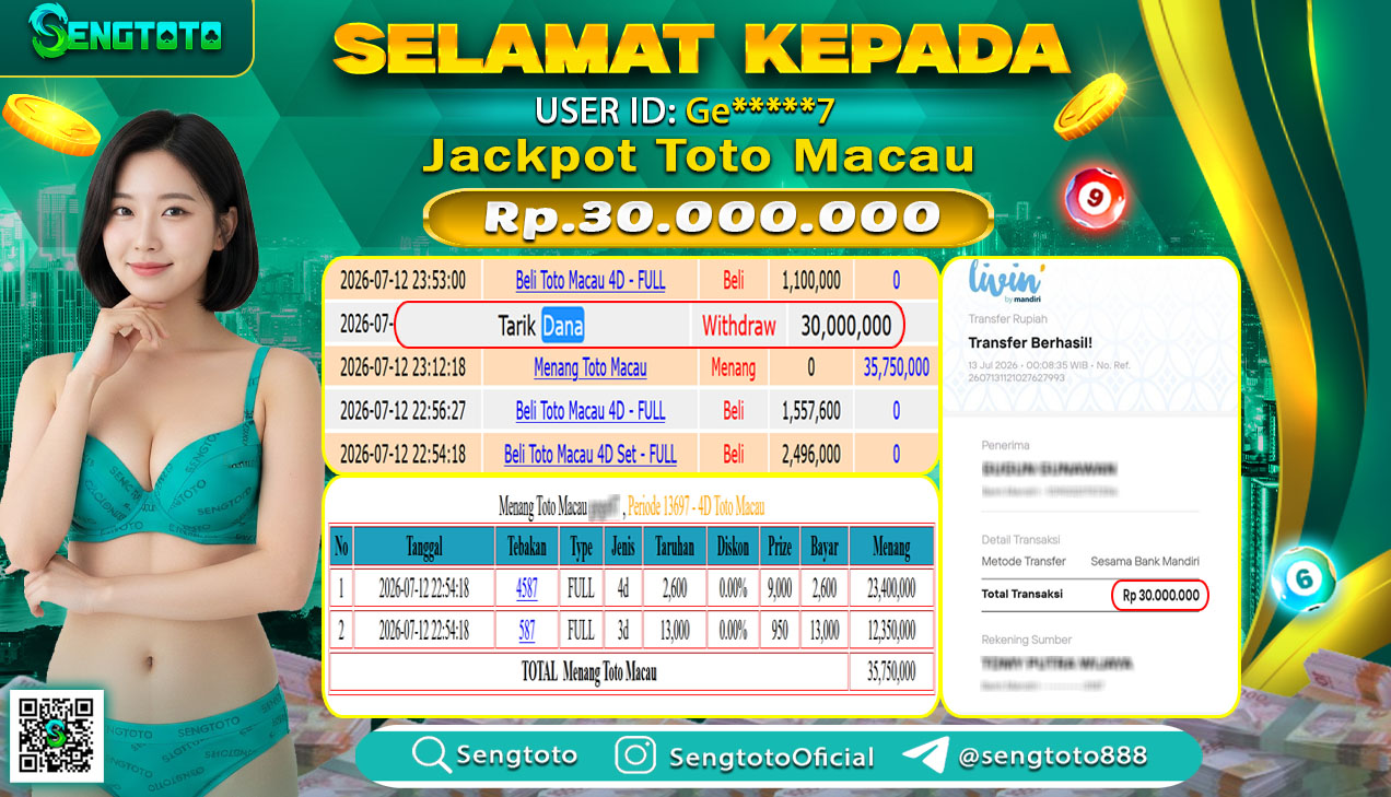 BUKTI PEMBAYARAN TOGEL TOTO MACAU