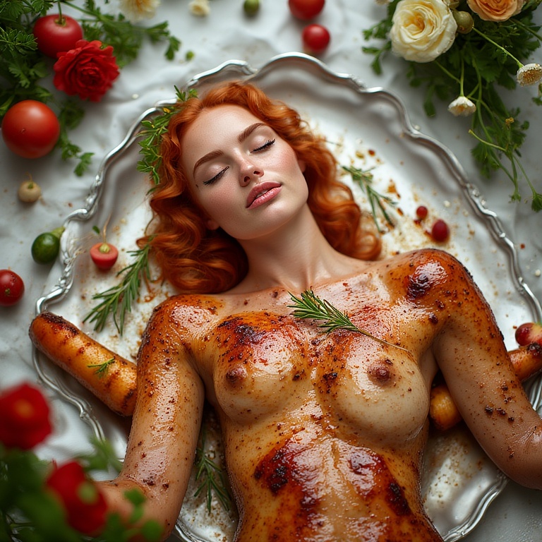 Garden wedding wom served Redhair 0 29