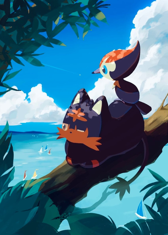 litten-and-pikipek-pokemon-drawn-by-haru