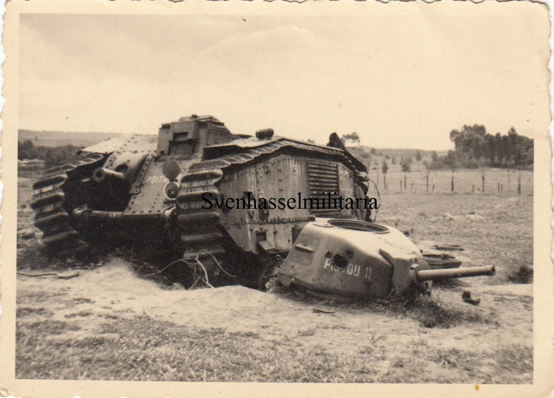 Orginal Foto Frankreich 1940 Zerstörte Panzer Ch