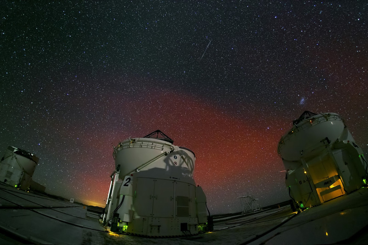 Airglow sobre el observatorio de Cerro Paranal