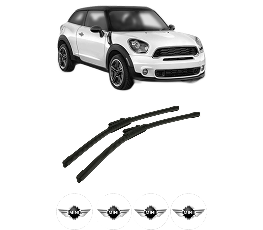 Set stergatoare auto MINI MINI PACEMAN (R61) din 2012-2016, pentru parbriz auto, 2 bucati, Bosch Aerotwin, din cauciuc siliconat rezistent, 4 Stickere Auto MINI