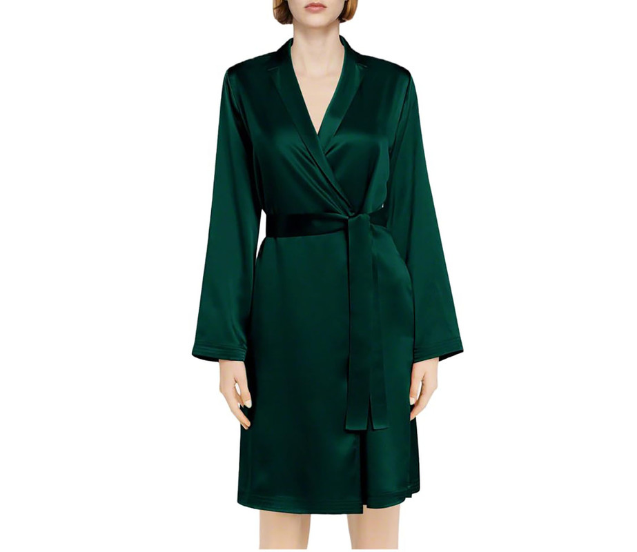Satin Robes Bathrobe Gown Nightgown Sleepwear Lingerie Solid Robe Night Dresses - Picture 15 of 63