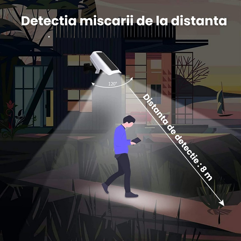 proiector solar LED, proiector LED exterior, lampa solara cu senzor, proiector solar cu telecomanda, iluminat solar gradina, lampa solara perete, proiector LED cu senzor de miscare, iluminat exterior fara fir, proiector solar fara cabluri, panou solar 5V, baterie reincarcabila 1000mAh, unghi detectie 120 grade, lumina LED ecologica, proiector solar montare perete, lampa solara cu 3 moduri, iluminat automat exterior, lampa solara cu telecomanda, proiector LED cu senzor PIR, iluminat eficient energetic, proiector solar compact