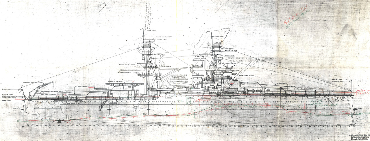 [US NAVY] classe NEW-YORK Cuirassés New-York BB-34 & Texas BB-35 USSArizona-Feb1942-181-58-3087-Salvage-Ops-Declass12358