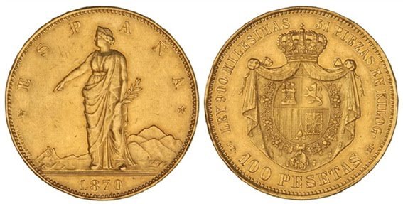 Las 100 pesetas Gobierno provisional 1870 Nt19416ft31