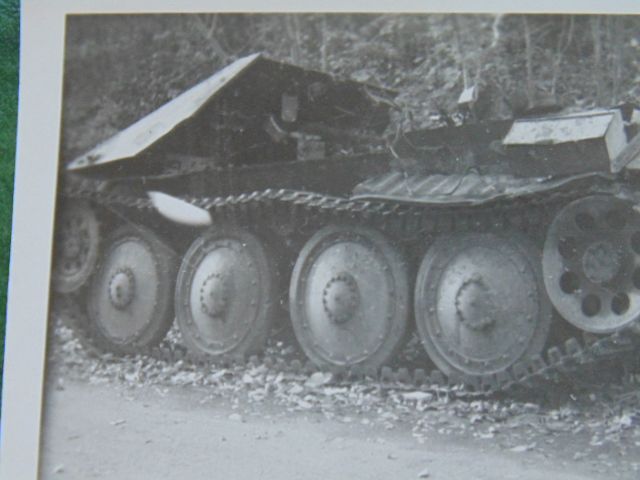 Foto zerstörter Hetzer Tarnanstrich 1945 Endkamp
