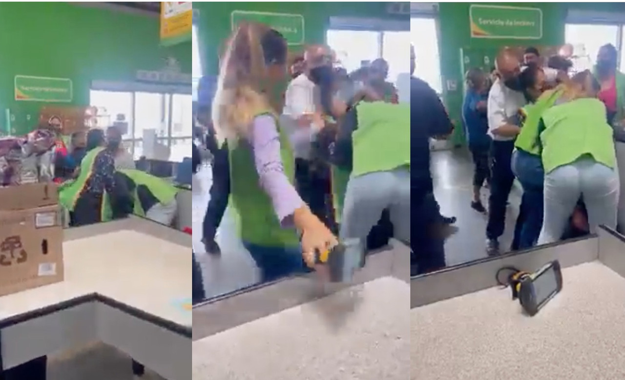 Mujeres pelean dentro de un Aurrerá, el marido de una le fue infiel