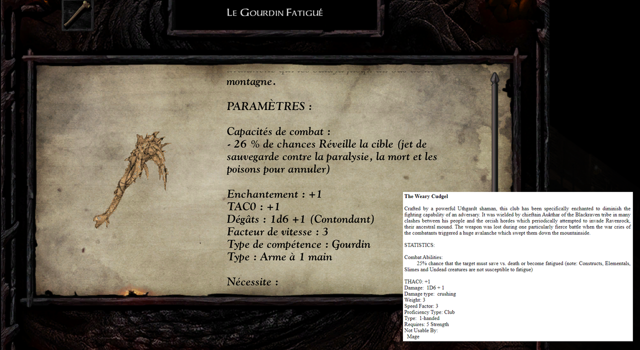 gourdin fatigué trad