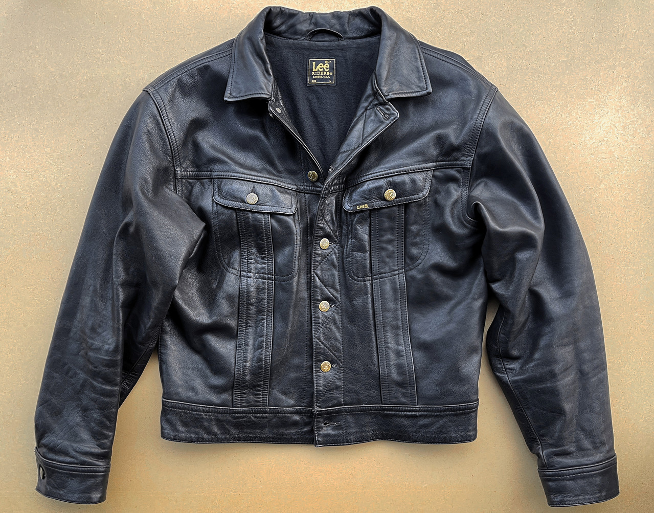 FS: Lee Riders 101J Leather Trucker Jacket, sz. L | The Fedora Lounge