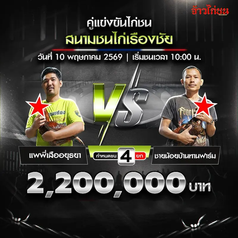 แพพี่เสืออยุธยา vs ชายน้อยบ้านทานฟาร์ม สนามเรืองชัย