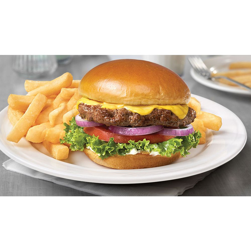 American Cheese Burger With Fries