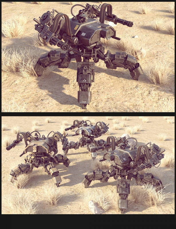 Sci-Fi Quad Mecha