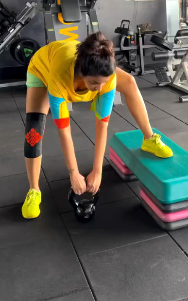 Priya Bhavani Sankar  cleavage show bending workout