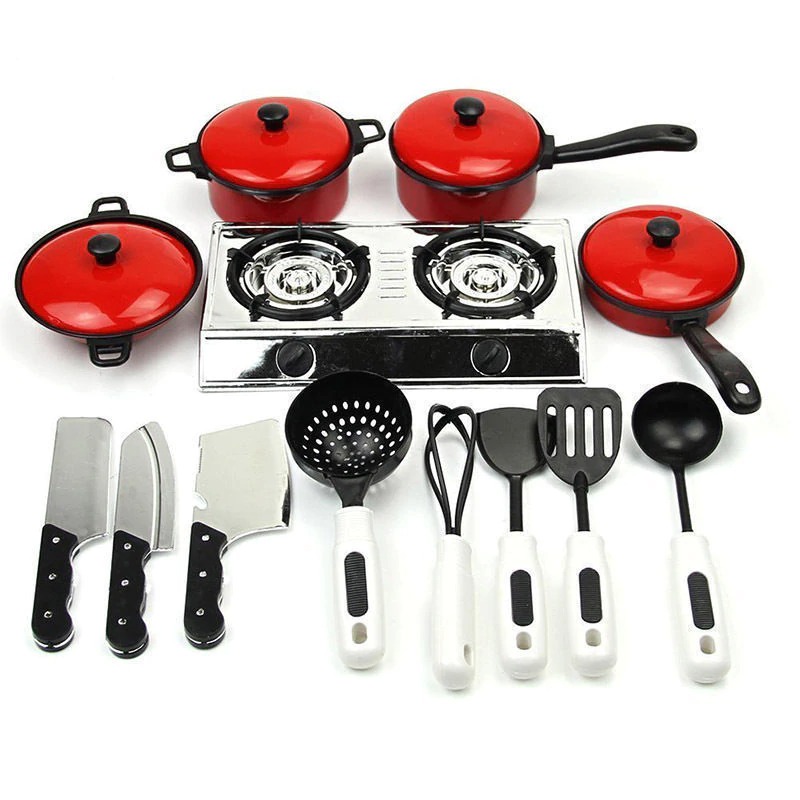 Kitchen Play Kids Set Toy Cooking Food Pretend Role Toys Gift Cookware