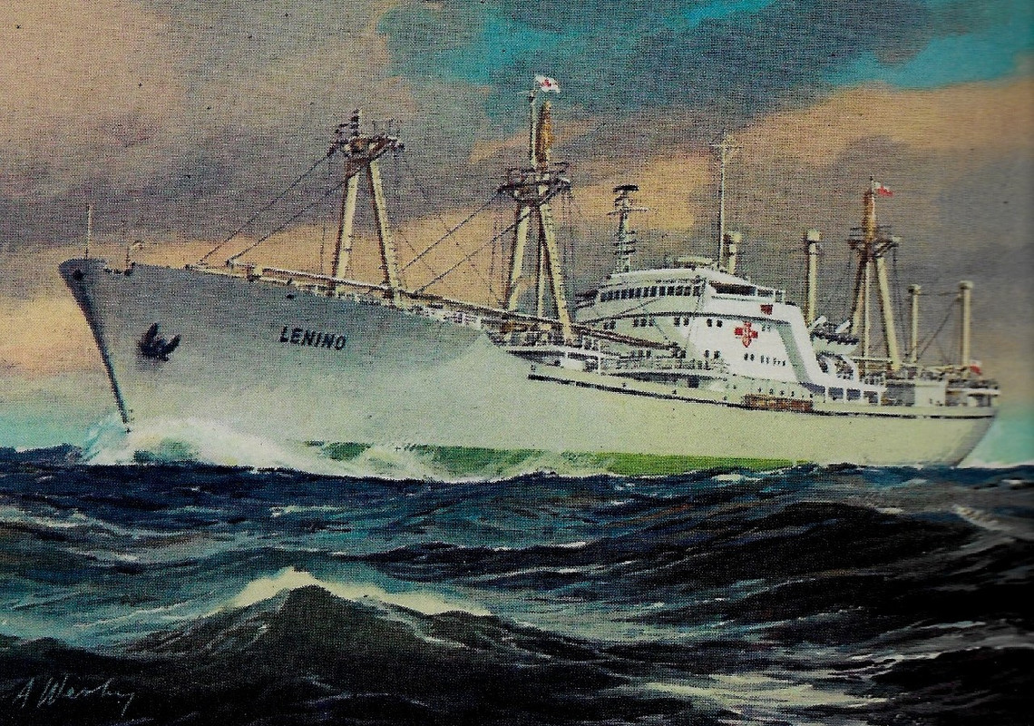 LENINO B-41 mal. Adam Werka pocztówka armatorska zbiór A.Patro_tn