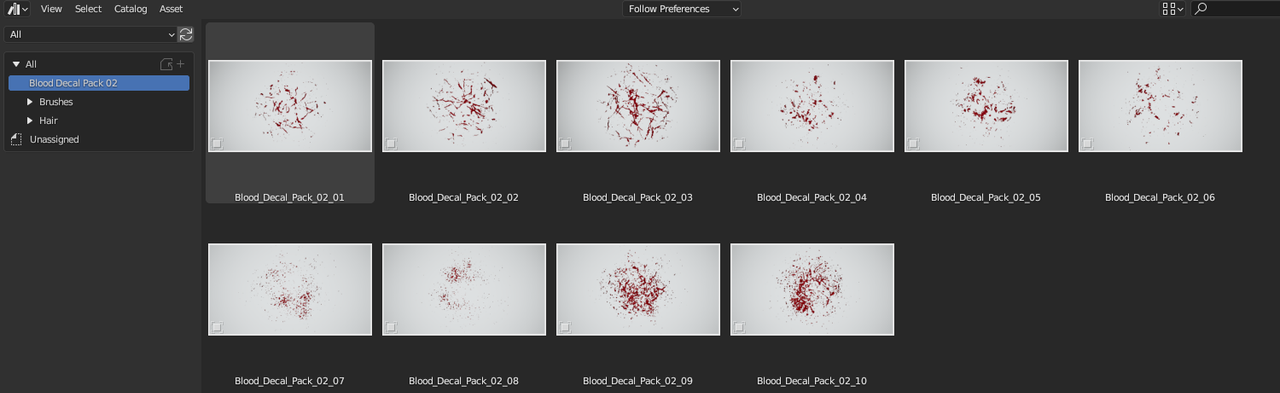 Blood Decal Pack 02 Blender Asset Library