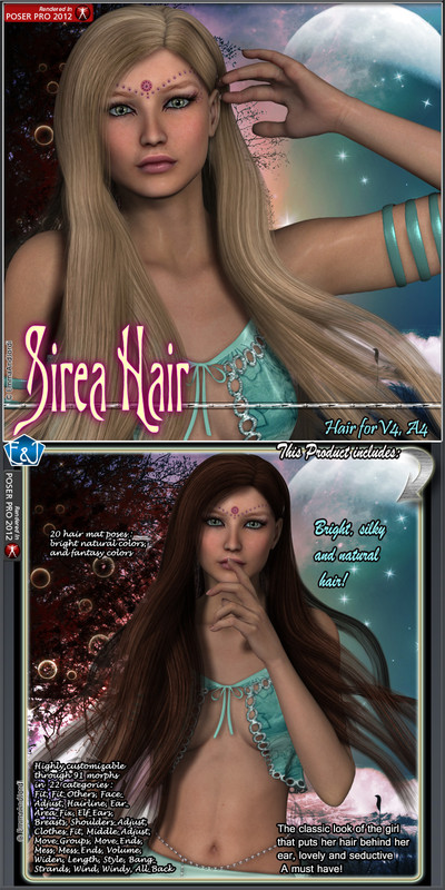 Sirea Hair For V4 And A4