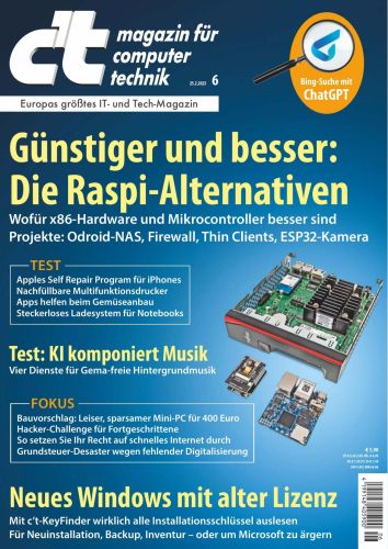 Cover: ct Magazin für Computertechnik No 06 vom 25  Februar 2023