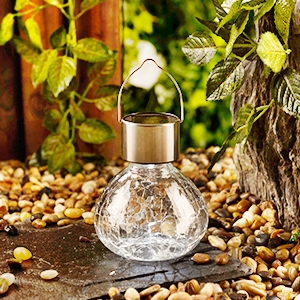Solar crackle hanging bottle Light 80870