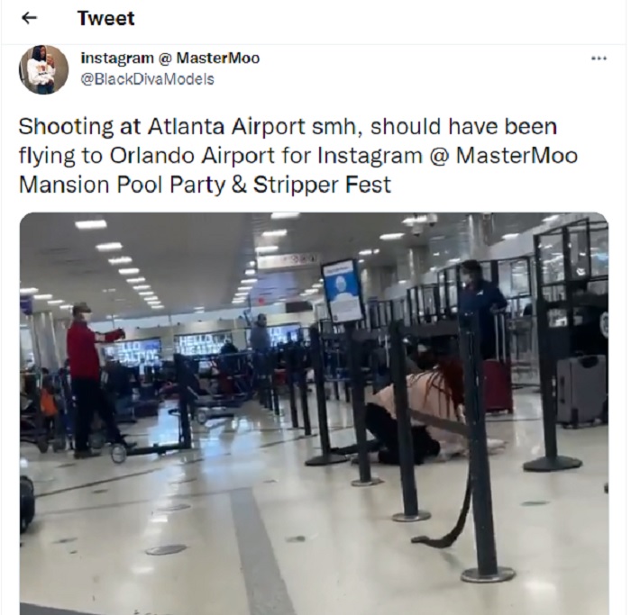 Kekacauan terjadi Sabtu sore di Bandara Hartsfield-Jackson Atlanta, Georgia, Amerika Serikat pada Sabtu (20/11/2021) sore.