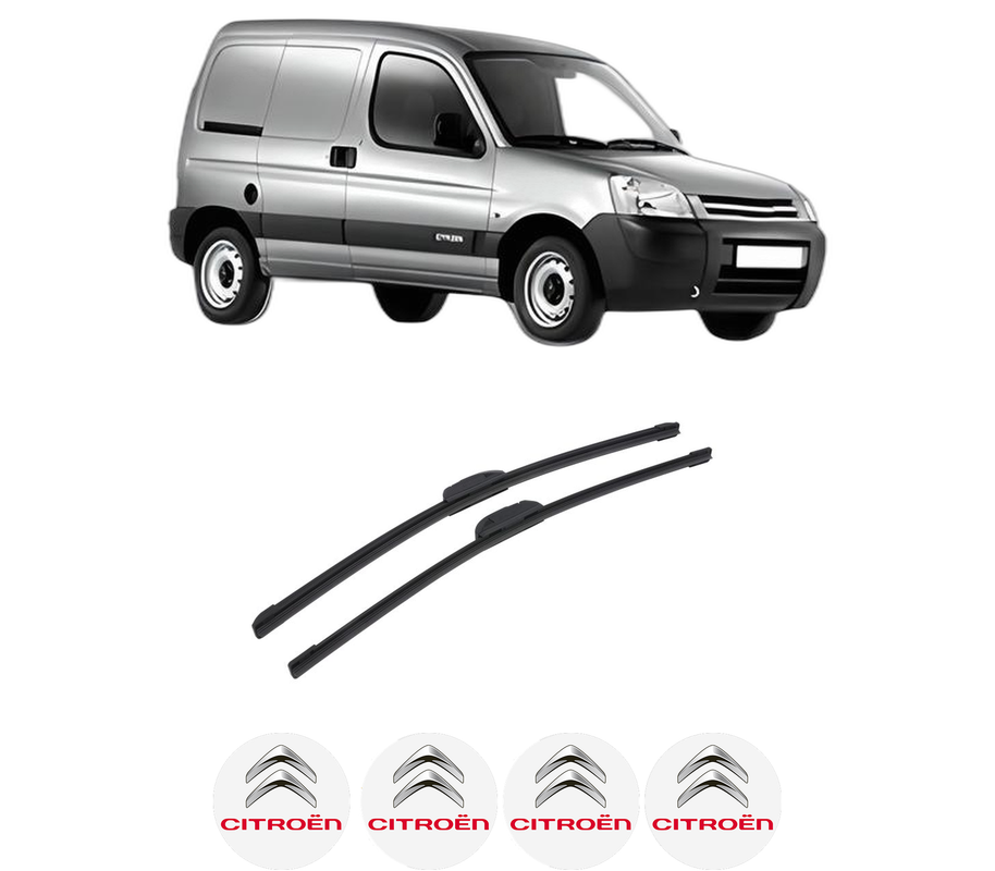 Set stergatoare auto CITROEN BERLINGO / BERLINGO FIRST Box Body/MPV (M_) din 1996-2011, pentru parbriz auto, 2 bucati, Bosch Aerotwin Retrofit, din cauciuc siliconat rezistent, 4 Stickere Auto CITROEN