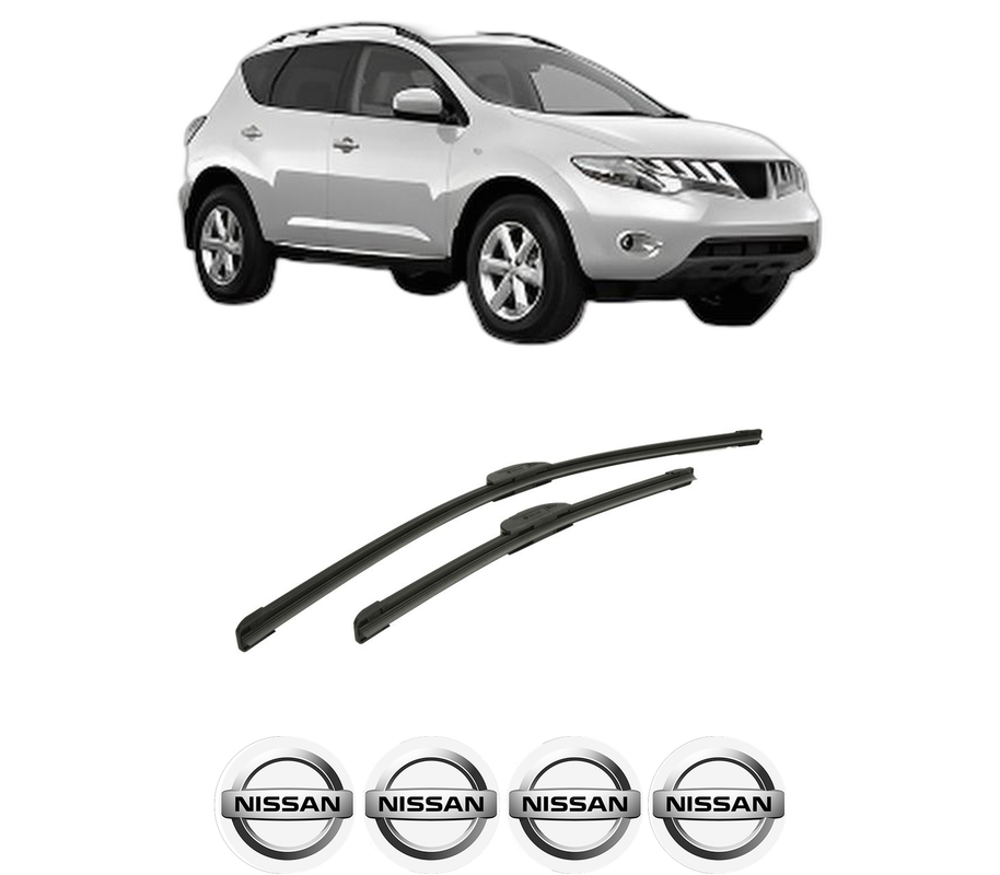 Set stergatoare auto NISSAN MURANO II (Z51) din 2008-2014, pentru parbriz auto, 2 bucati, Bosch Aerotwin Retrofit, din cauciuc siliconat rezistent, 4 Stickere Auto NISSAN