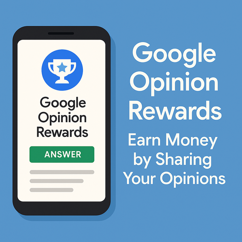 Google Opinion Rewards app interface showing paid surveys